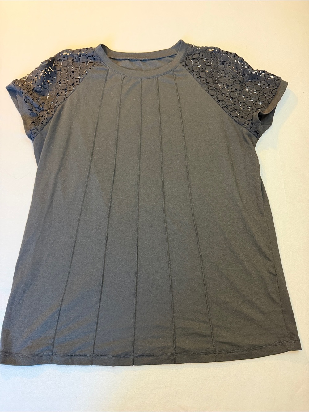 Women’s Black Lace Short Sleeve Tee